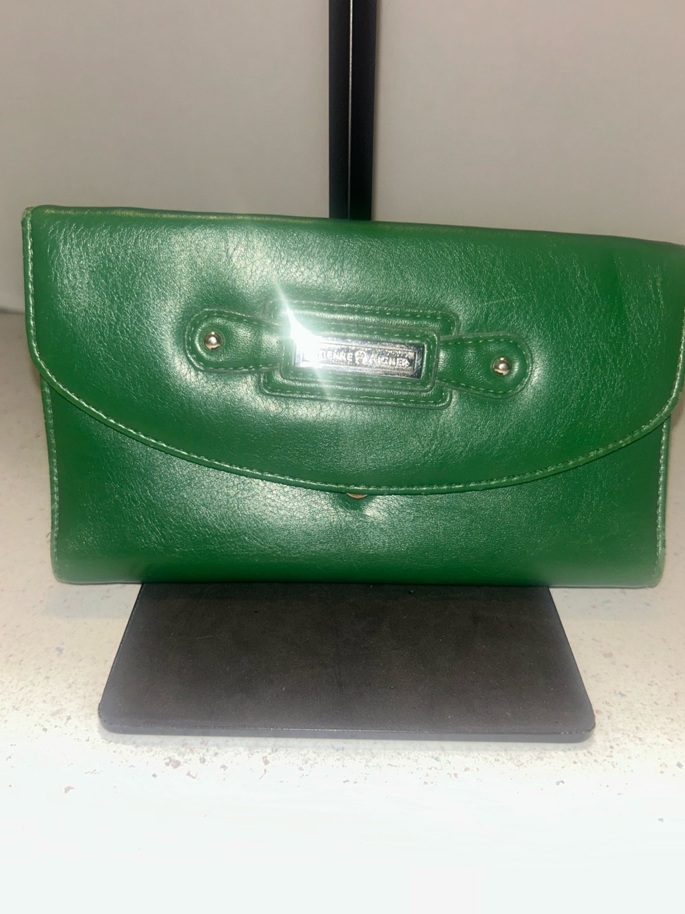 Etienne Aigner Green Leather Clutch